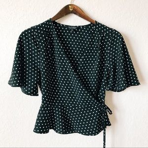 ASOS Crop Top Wrap Top Polka Dot